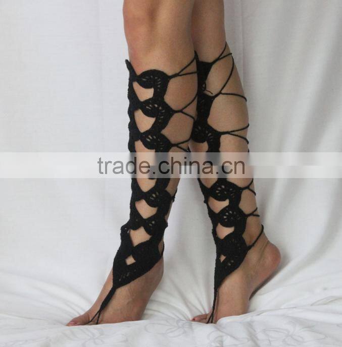Crochet Cotton Barefoot Sandals Foot Anklet Bracelet Ankle Chain Beach,Barefoot Gladiators Sandals