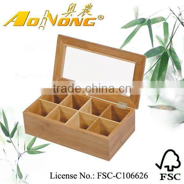 bamboo tea box with compartments