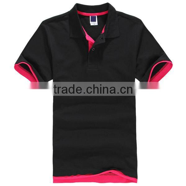 Fashion latest half sleeve double collar polo shirt