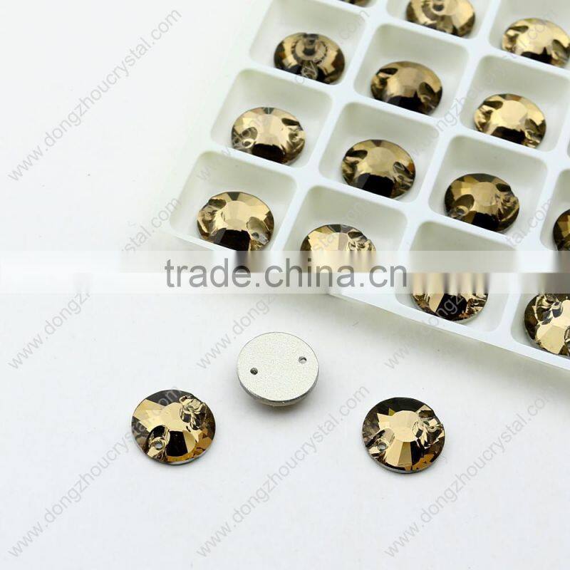 Widely used colorful round crystal sew on stones,sewing crystals on dress/jewelry/shoes/bags
