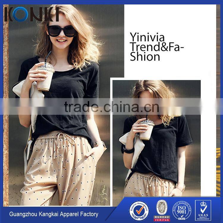 Newest style loose lady's t-shirts fashion t shirt