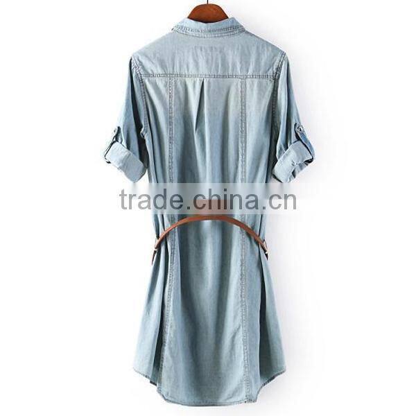 HD-D270 Wholesale elegant fashion demin women dress/ladies casual dress