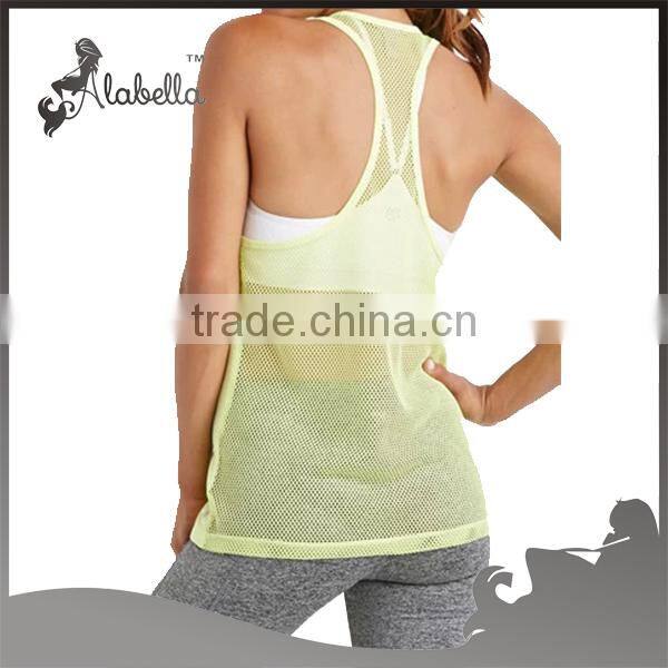 Mesh Panel athletic yoga tank top stringer tank top