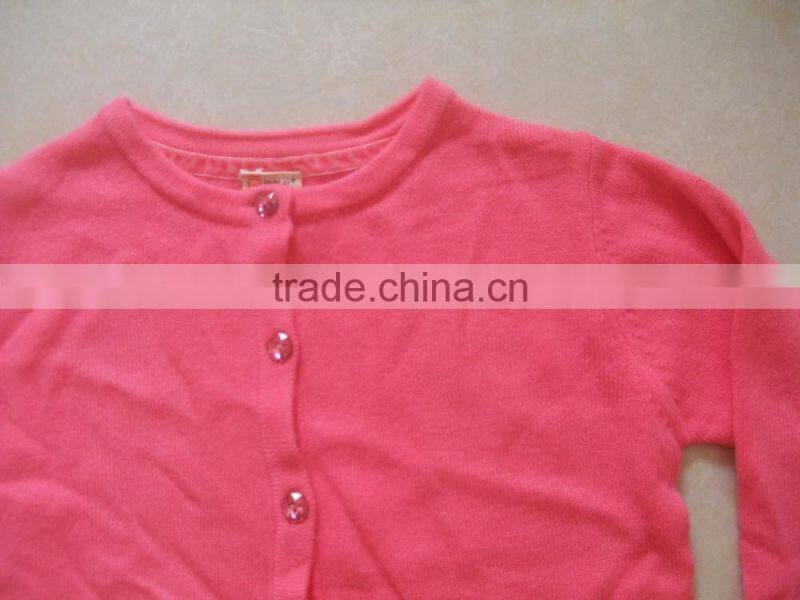 High Quality 2017 latest fashion design custom long sleeve V neck plain cardigan wool sweater design for girlBKN5300)