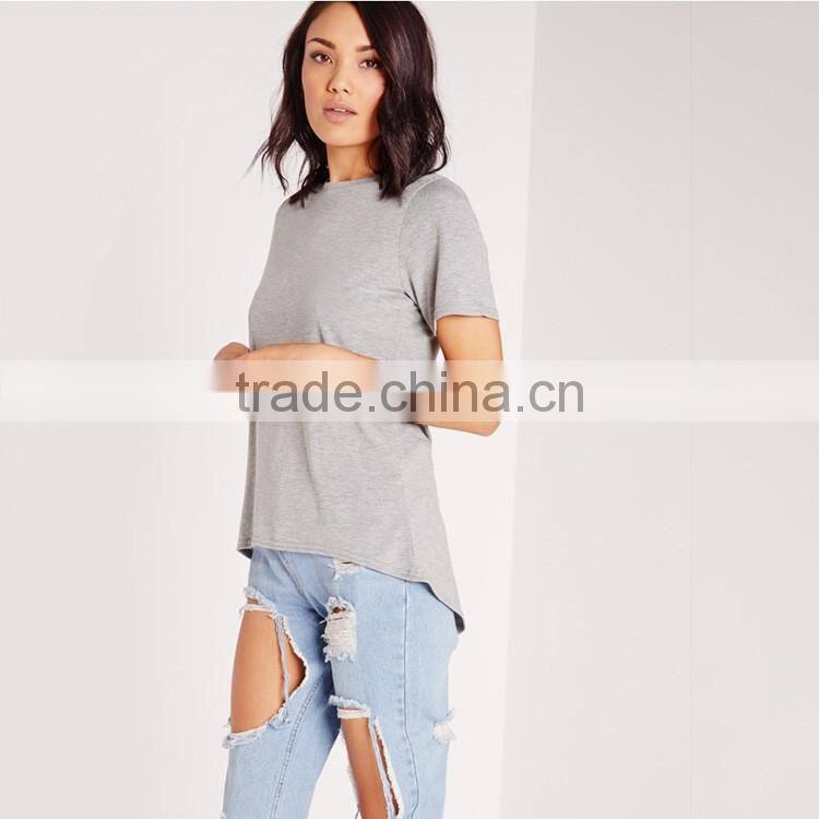 Woman Knit Plain T Shirt Blank Custom Dri Fit import blank t shirts