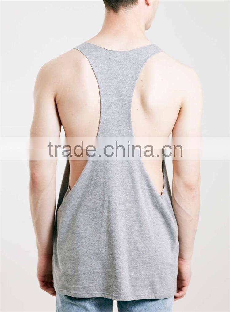Trade assurance supplier plain grey stringer singlet for men