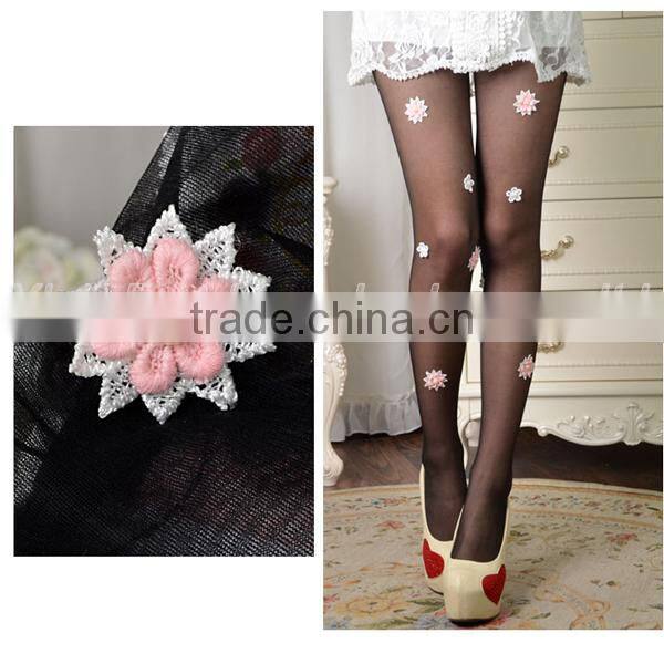 2015 Hot sell beautiful handmade jacquard pantyhose