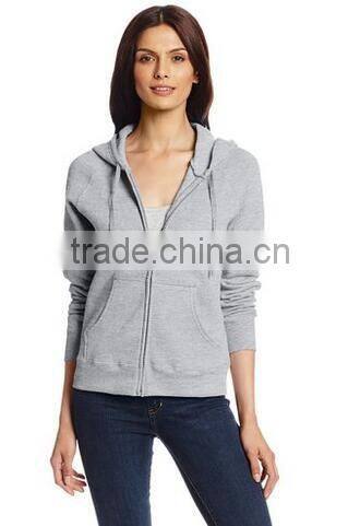 new design women's Ribbed-knit cuffs and hem Fleece sweatshirts zipper with hood