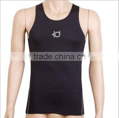 2016 hot sale mens sports vest gym vest dry fit and slimfit H Vest for muscle men with good quality