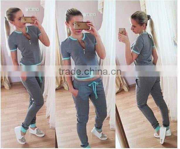 2016 Hot Sale spring style sweat shirt Print tracksuit women Long Pants Pullover Tops Womens set Women Sport Suits