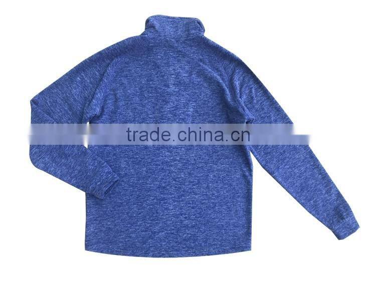 Mens outdoor coat melange knitted sweatshirts 1/4 zipper cheap fleece shirt