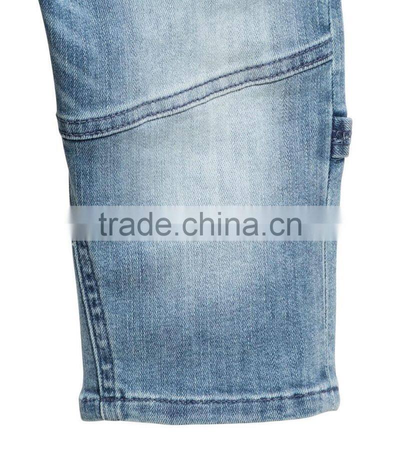 2017 new Summer Children Blue washed boys Tapered Knee-length Denim cargo Shorts