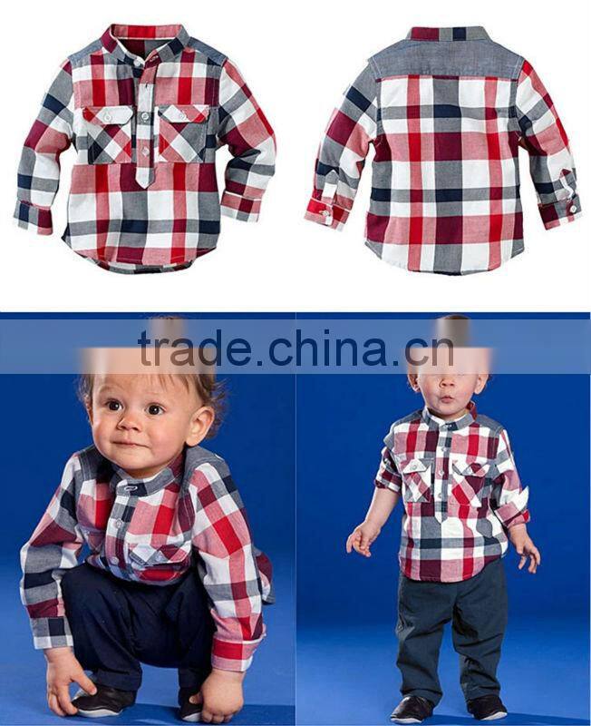 2016 New Boy Fall Clothing Set Grid Boy Suit Casual Baby Children Clothes Kids Wear Free Shipping