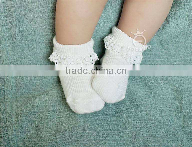 baby sweet lace cotton socks, silicone print baby sock