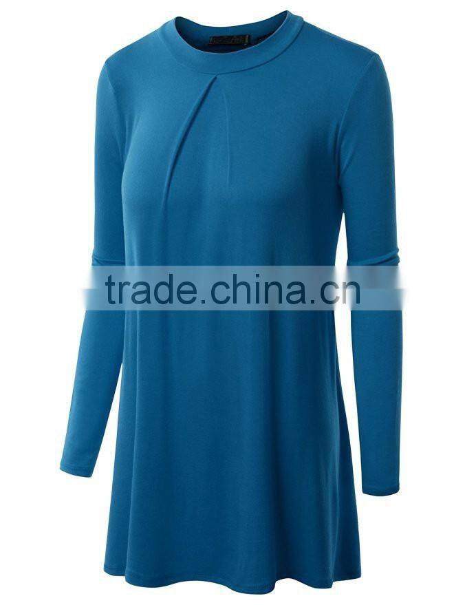 Women's long sleeve plain blank solid color modal t shirts manufacturer in China