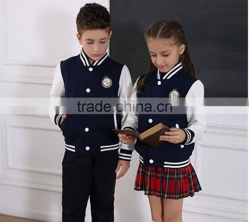 New design 2017 kids varsity jackets, school uniform custom jacket