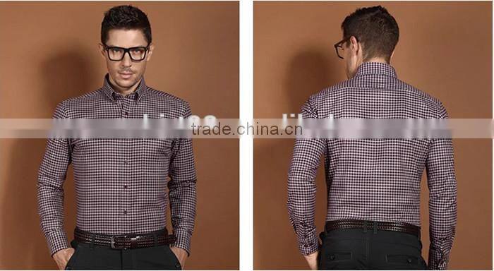 100%cotton non iron men plaid flannel shirt