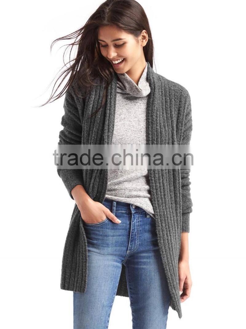 Black Long Women Cardigan Sweater Design