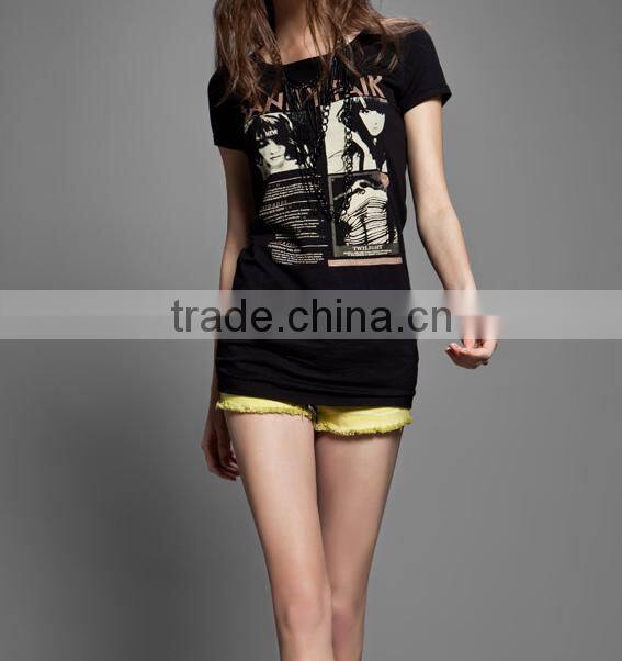 slim fit lady clothing, 100%cotton fancy lady's clothes