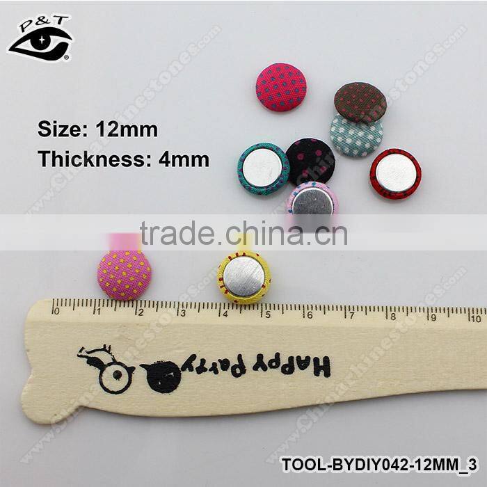 12mm Semicircle Polka-dot Printing Covered Buttons Flatback Fabric Button Accessories for Craft