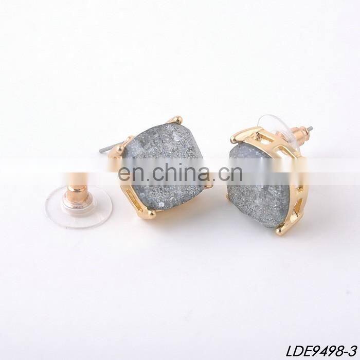 Star and moon studs square jakets earring