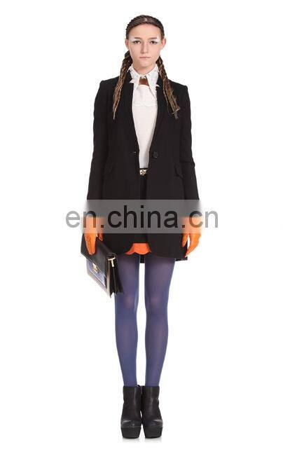 Latest catchy simple european style atmospheric board type tailored collar women coat winter clothing