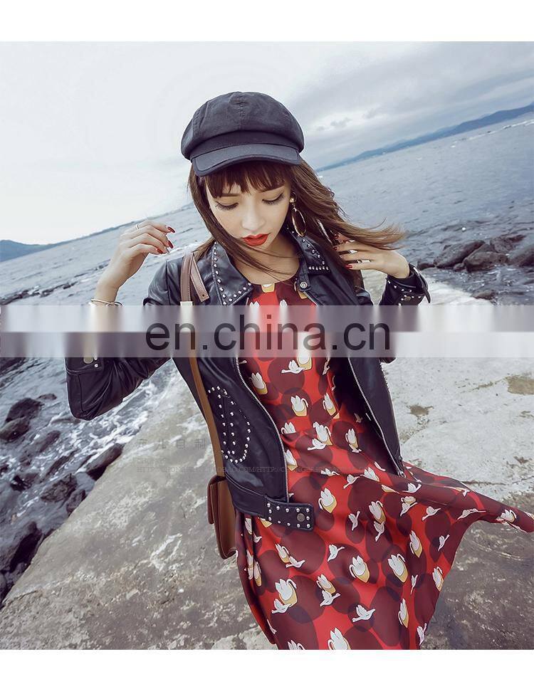 Top Quality Women Spring Real Leather Sheepskin Coat