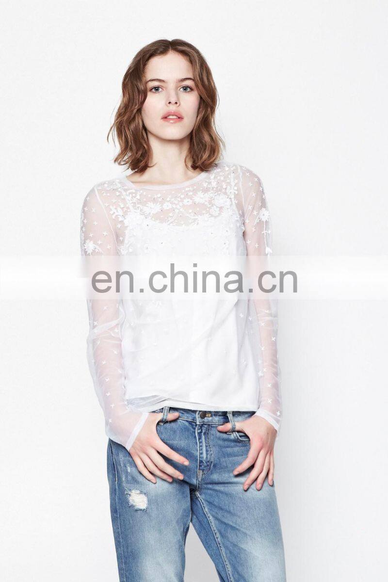 fashionable white sexy models casual blouse 2014 sexy young ladies top