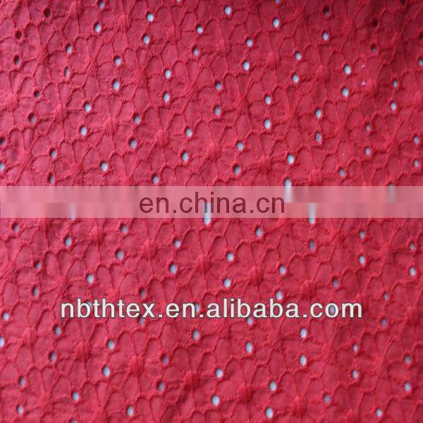 100%cotton eyelet embroidery voile fabric