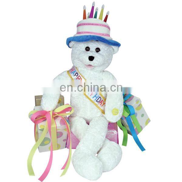 Beautiful Kids Happy Birthday LED Night Light Stuffed Soft Plush Toy Custom Teddy Bear