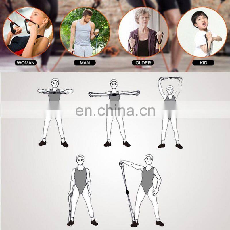 8-Shaped Resistance Loop Band Tube for Yoga Fitness Pilates Workout Exercise Fitness Equipment Chest Developer