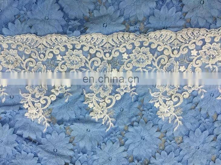 2016 manufacturer flower designs embroideried ivory bridal lace trimmings,embroidered bridal lace trim
