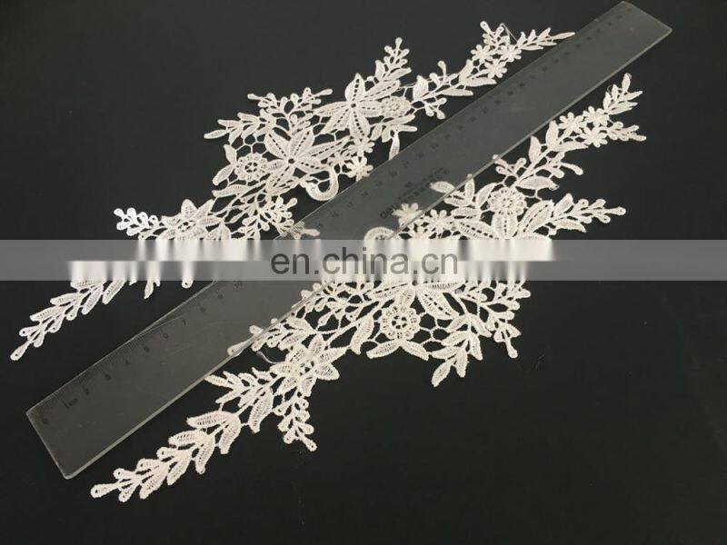 2017custom fancy flower lace patch/applique