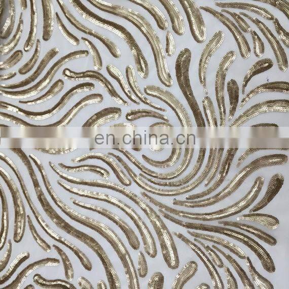 Fashion Gold Sequin Embroideried fabric