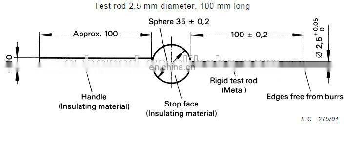 Free Shipping IP3X Safety Test Finger IEC61032 Figure3 test needle