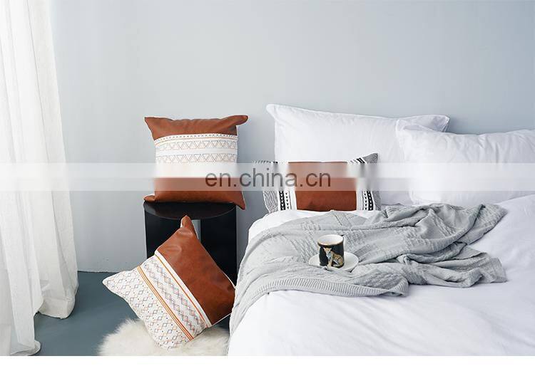 RAWHOUSE high quality leather throw cushion cover couch sofa cotton square decorative pillowcase