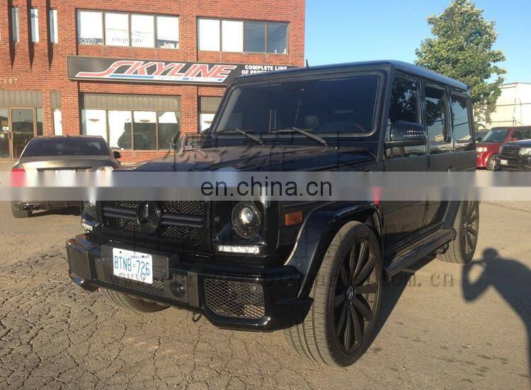 G CLASS W463 G55 G500 A-style body kit PP material front bumper fog light covers with LED front grille over fenders side mirrors