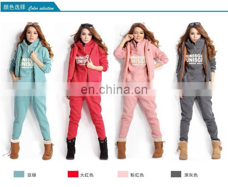 Wholesale Custom Women's suit new casual comfort three-piece set with velvet warm home fashion sweater vest