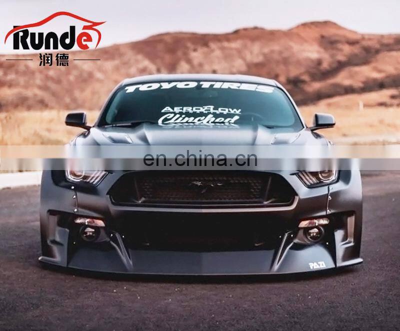 Runde Clinched Style Car Modification Imported Resin Wide Body Wheel Eyebrow Side Skirt Spoiler For 15-17 Ford Mustang Body Kit