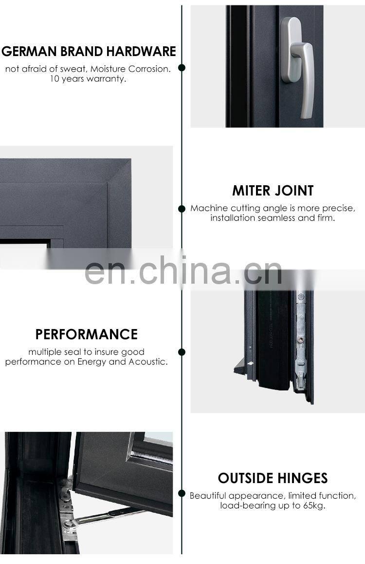 USA/Canada Standard Energy Efficiency aluminum Thermal break tilt and turn window with Double Triple Panel Glazed