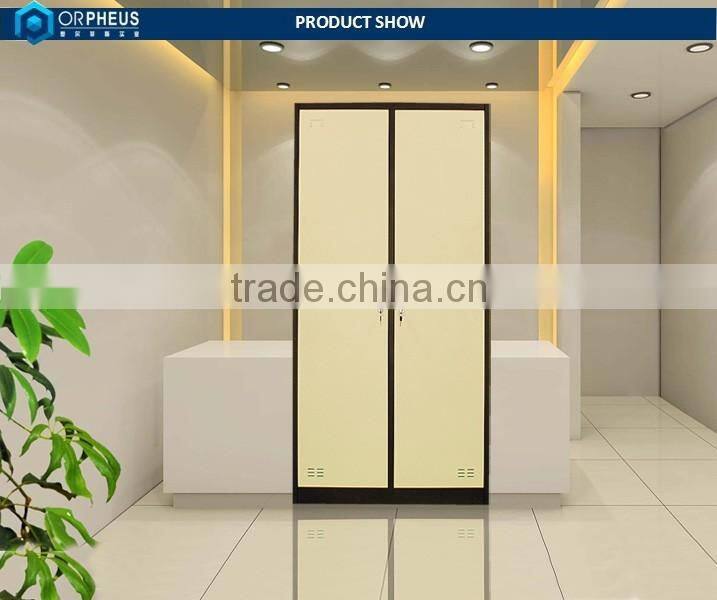 New Metal Closet Organizer Hanging Clothes Wardrobe Closet 2 Swing Door Closet Wholesale