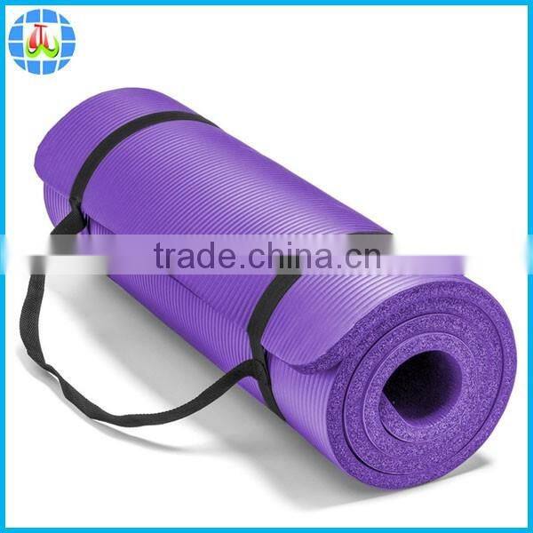 anti-slip moisture NBR fitness yoga mat with carry strap for gymnastic fitness