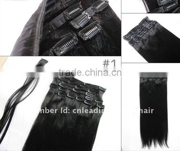 20 inch body wave human hair clip in hair extension for african american