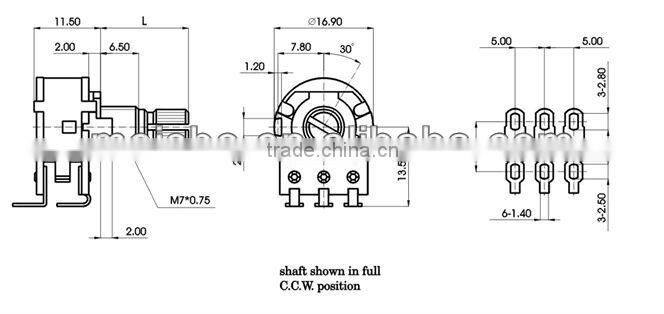 Airproof push button potentiometer