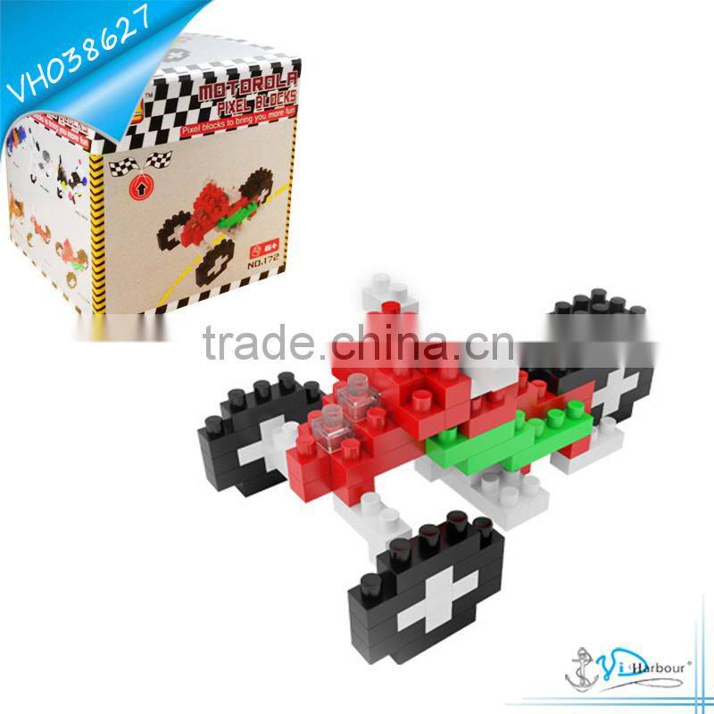 Plastic Small Education Building Blocks Toys Motorcycles