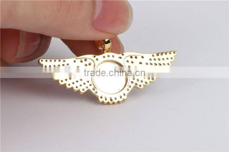 2016 Latest fashion hip hop jewelry 925 sterling silver bird wing diamond pendant