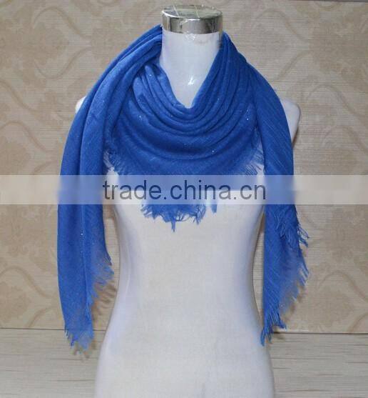 New Design Ladies Fashion Tassel Cotton Glitter Muslim Hijab Square Scarf