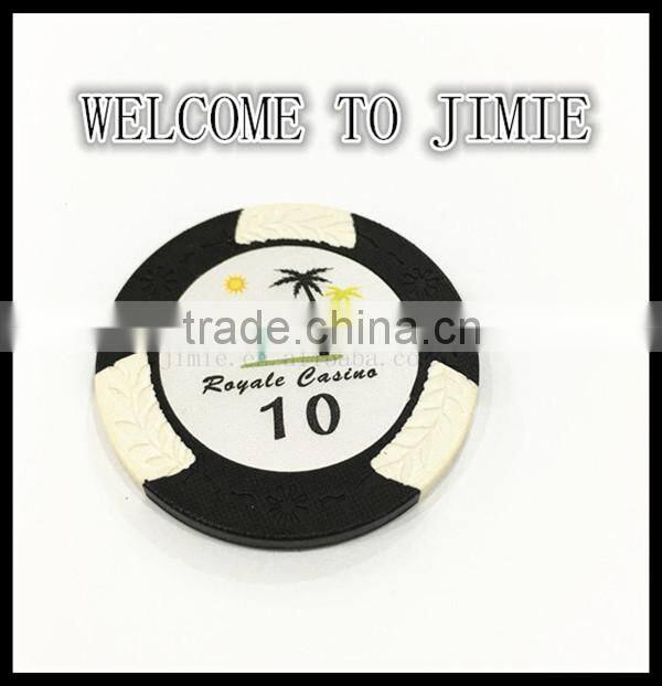 clay cheap custom poker chips with custom sticker