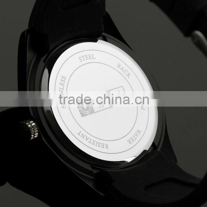 Military Royale Men's Black Rubber Strap Best Fashion Plastic Watch MR077