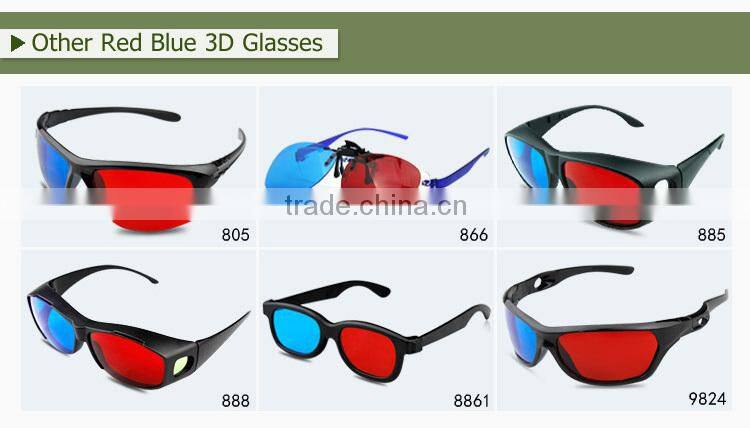 3d hand-held paper glasses red cyan blue lenses for 3d movies and 3d books